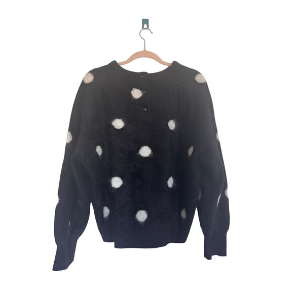 NakedCashmere NoName is needed brushed cashmere polka dot sweater black XL - Picture 1 of 9
